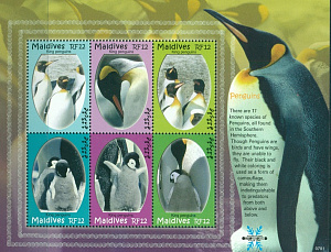 Мальдивы, 2007,  Пингвины, лист